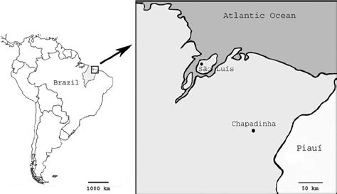 Location Of The P Insignis Populations Analyzed In The State Of Maranh Download Scientific