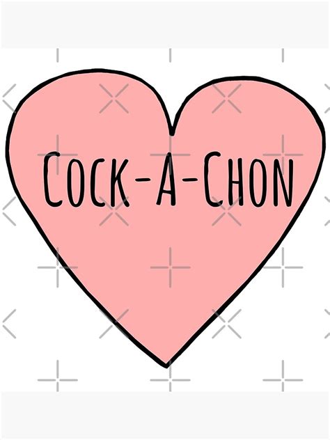 I Love Cock A Chons Sassy Pink Heart Shape Sketch Cute Cock A Chon
