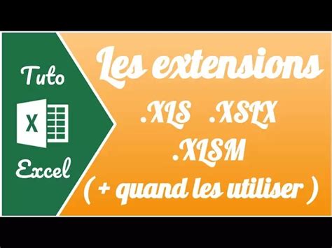 Les différentes extensions des fichiers Excel XLSX XLS XLSM et quand les utiliser سی وید