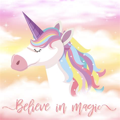 Cute Unicorn And Rainbow Background 589399 Download Free Vectors