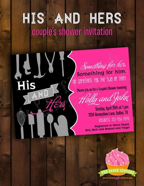items similar to printable bridal shower invitation design his and