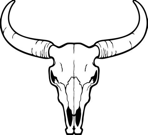 Bull Skull Black And White Png Illustration 8505911 Png