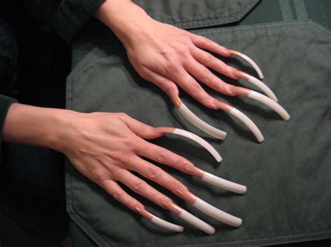 Super Long French Manicure Curved Nails Long Natural Nails Real Long Nails