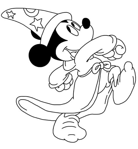 Sorcerer Mickey And Princess Minnie Coloring Page Free Printable