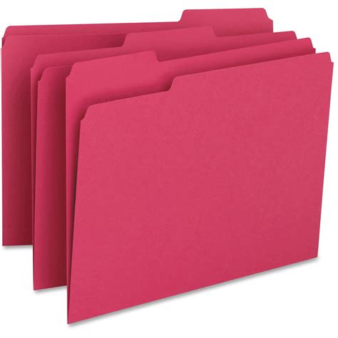 Smead Colored File Folders 13 Cut Tabs Red 100bx Letter 12743