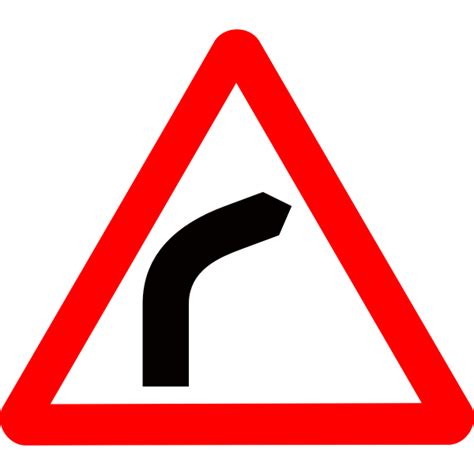 Bend To The Right Traffic Sign Vector Graphics Free Svg