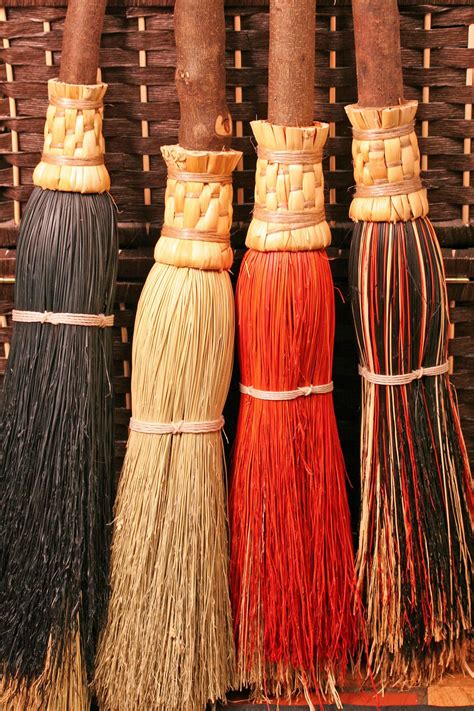 Close Up Of Assorted Round Hearth Brooms Brooms Handmade Broom