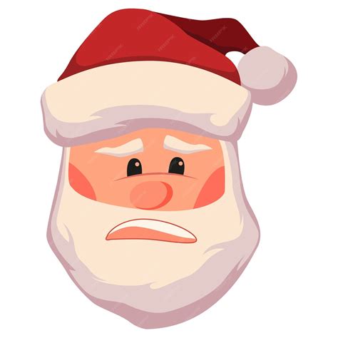 Premium Vector Unpleasantly Surprised And Upset Santa Claus Face