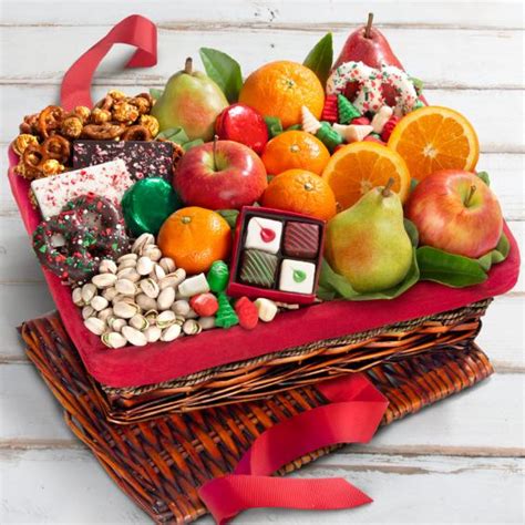 Tis The Season Fruit Sweets And Nuts Holiday Christmas T Basket