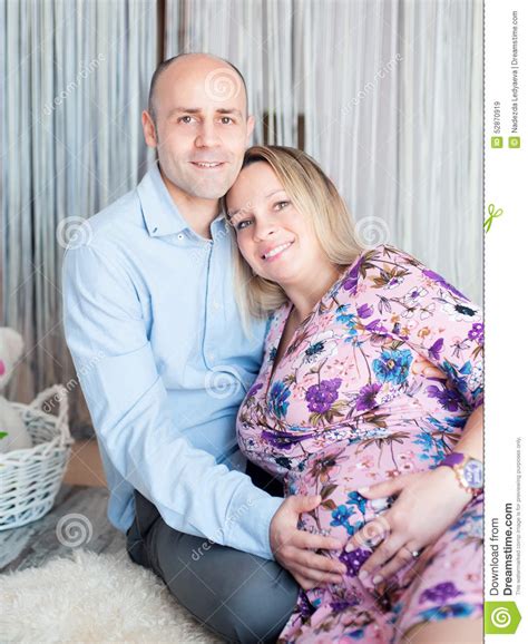 Pregnant Woman With Her Husband Stock Image Image Of Belly Married 52870919