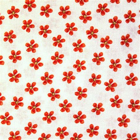 Cotton Fabric With Orange Flowers On White By Quilting Treasures