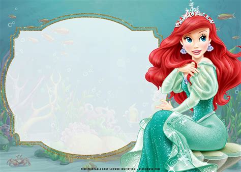 Little mermaid invitation disney ariel invite little. (FREE Printable) - Cute Ariel The Little Mermaid ...