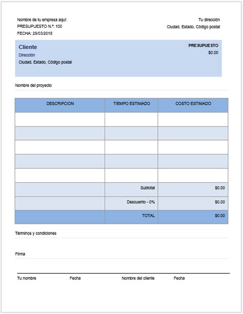 Descargar Formato De Presupuesto En Excel Gratis Sample Excel Templates