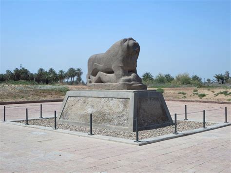 The Basalt Lion Of Babylon Statue At Babylon Iraq Depicts A Lion