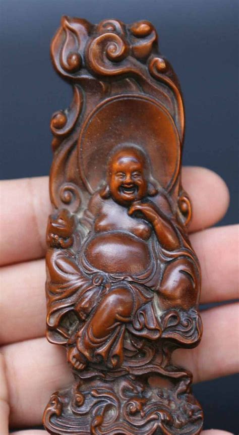 Details About 4 Collect Antique China Boxwood Hand Carved Happy Laugh