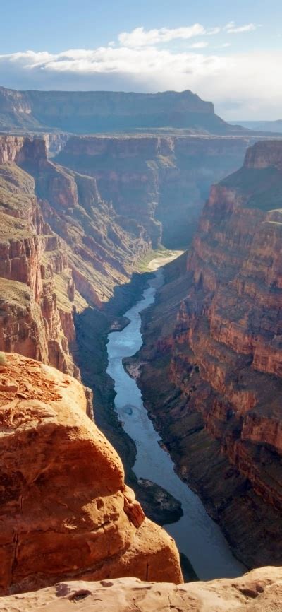 Earth Canyon Landscape Cliff Nature River 1080x2340 Phone Hd Wallpaper