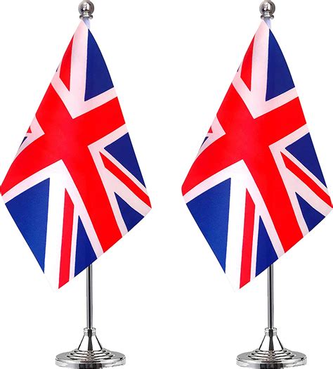 Weitbf United Kingdom Uk Desk Flag Small Mini British