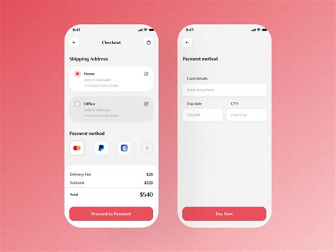 Juice Mobile App Ui Kit Design Checkout And Card Details Screen Uplabs
