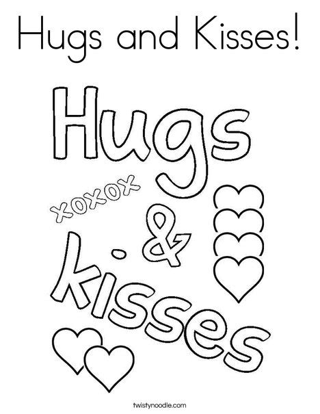Hugs And Kisses Coloring Pages