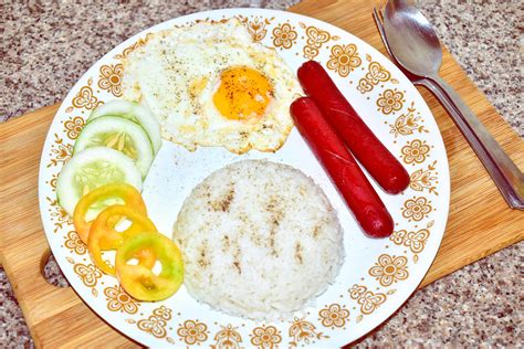 Hotsilog Traditional Breakfast From Philippines Southeast Asia