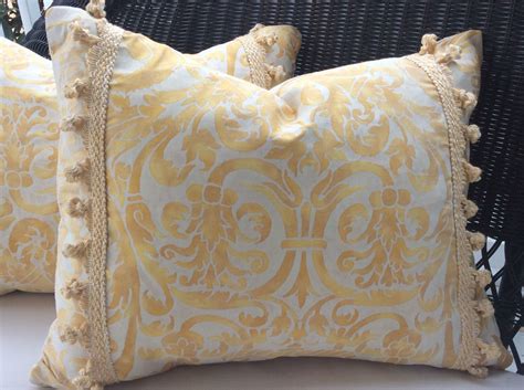 Fortuny Pillow Cover In Sevres Straw And Ivory Etsy Fortuny Pillows Fortuny Fabric Pillow