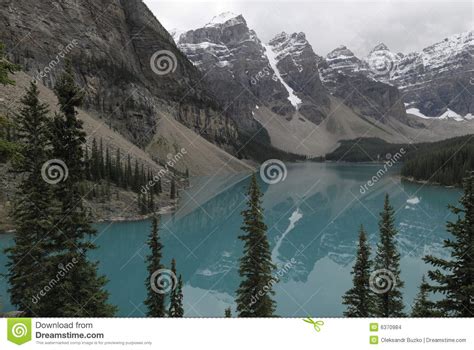 Reflections In Moraine Lake In Canadian Rockies Stock Photo Image Of
