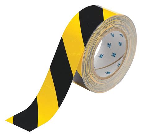 Brady Floor Marking Tape Striped Continuous Roll 2 In Width 1 Ea
