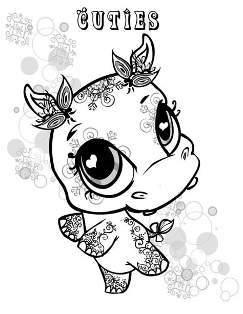 Little Cute Hippo Coloring Page Netart