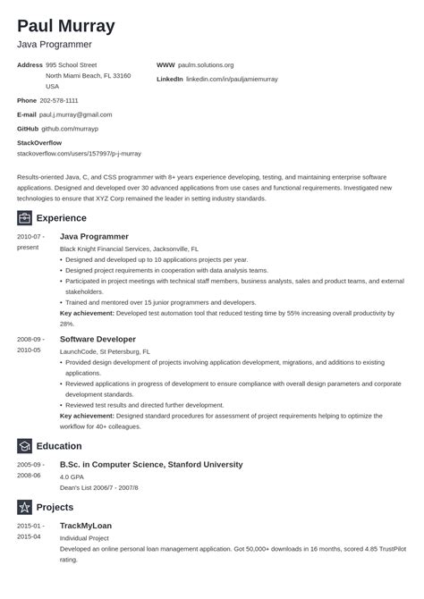 Programmer Resume Examples And Templates For 2024