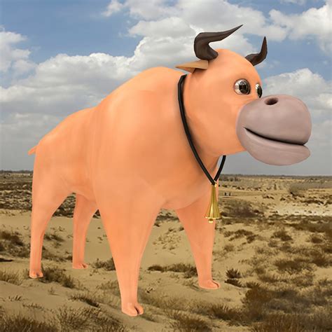 3d model bull toon