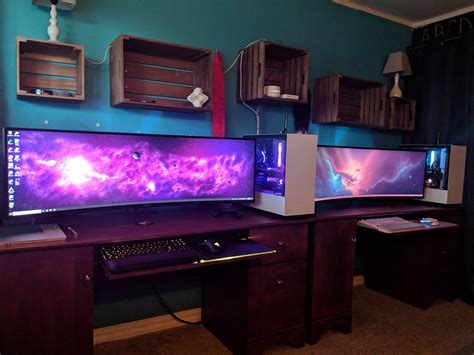 His And Hers Setup Gaming Room Setup Room Setup Gamer Room