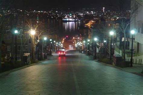 Night View From Famous Slope At Hakodate City Hokkaido Japan