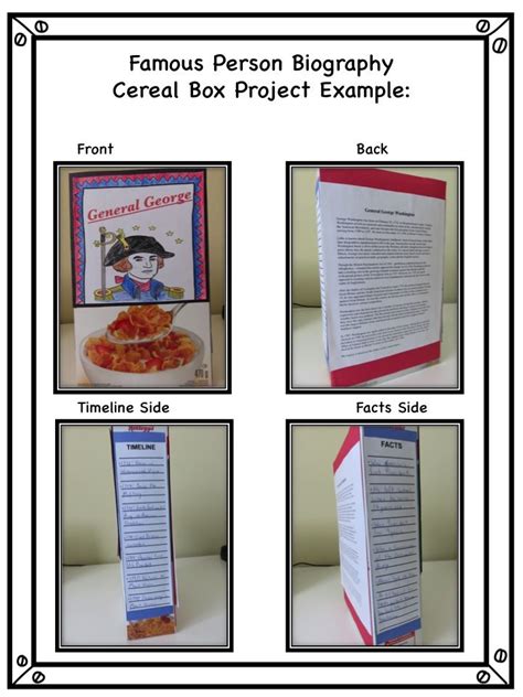 Cereal Box Biography Project Template