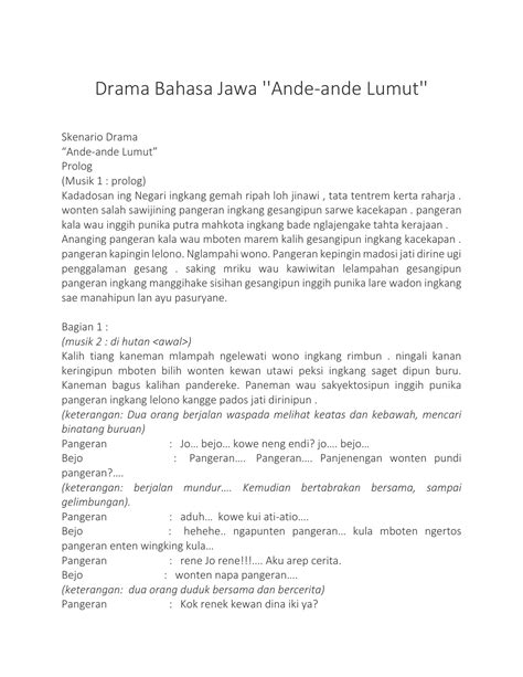 53 Naskah Drama Bahasa Jawa Cerita Rakyat