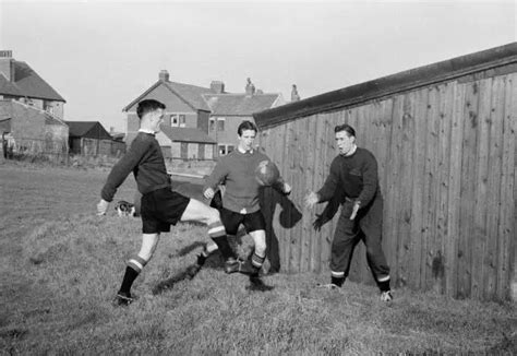 Manchester United Players During A Training Session 1957 Historic Old