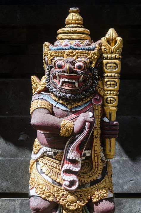 Traditional Balinese Hindu Statues In Bali Temple Indonesia Stock Image