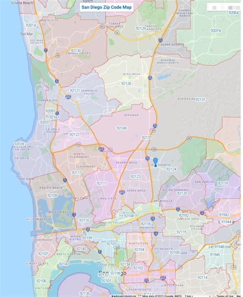 San Diego Zip Code Map Pdf Map Of World