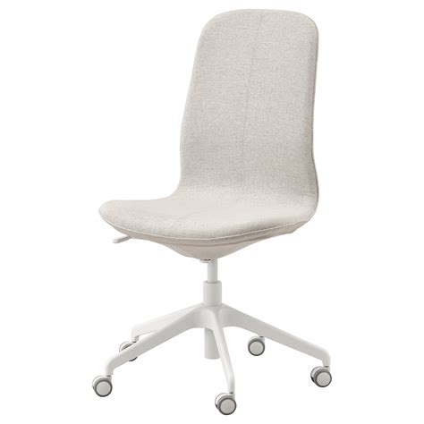 LÅNGFJÄLL Chaise de bureau  Gunnared beige, blanc  IKEA