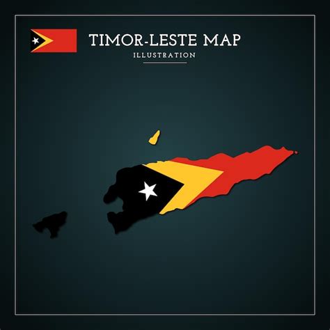 timor leste mapa bandera vector ilustración vector premium