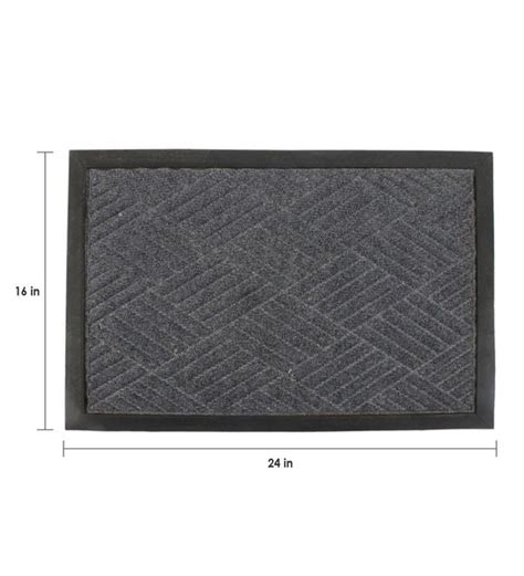 Buy Grey Coir Plain Solid 24x16 Inch Stain Resistant Door Mat Online