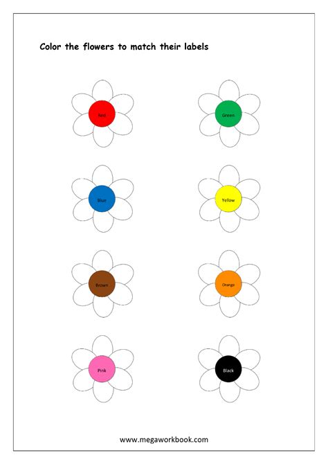 Color Recognition Worksheet Color The Objects Using Matching Color