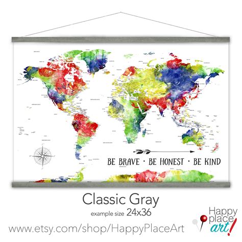 Bright Colorful Map Of The World Map For Kids Childrens Adventure