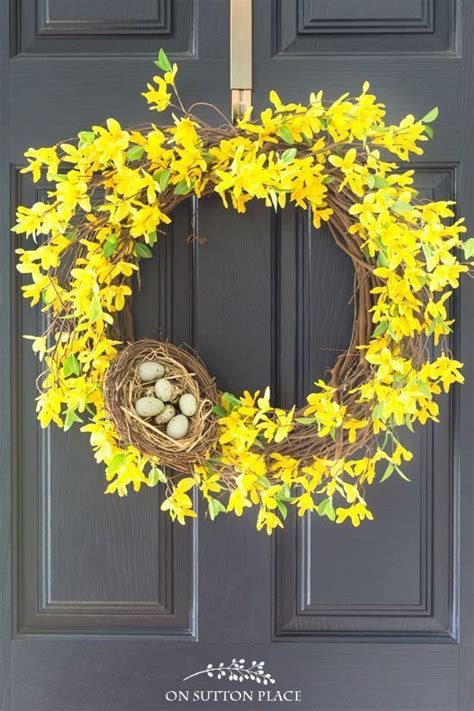 Bring A Pop Of Yellow To Your Front Door With This Diy Spring Forsythia