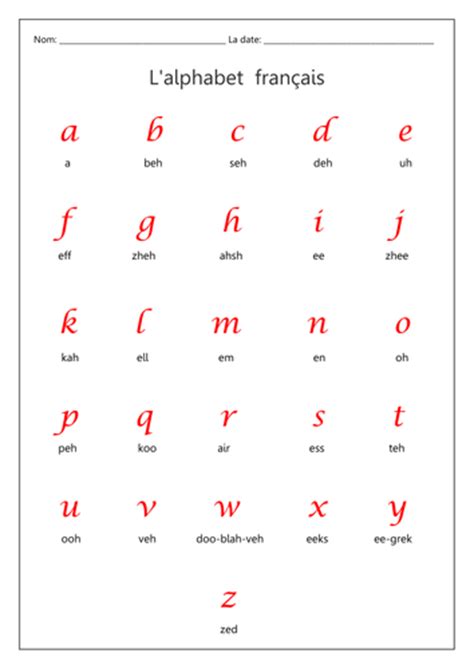 Apprenons Lalphabet Français The English And French Academy