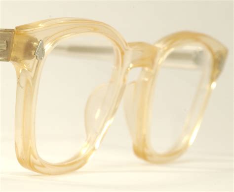 Optometrist Attic Ao Men S Amber Plastic Vintage Eyeglasses