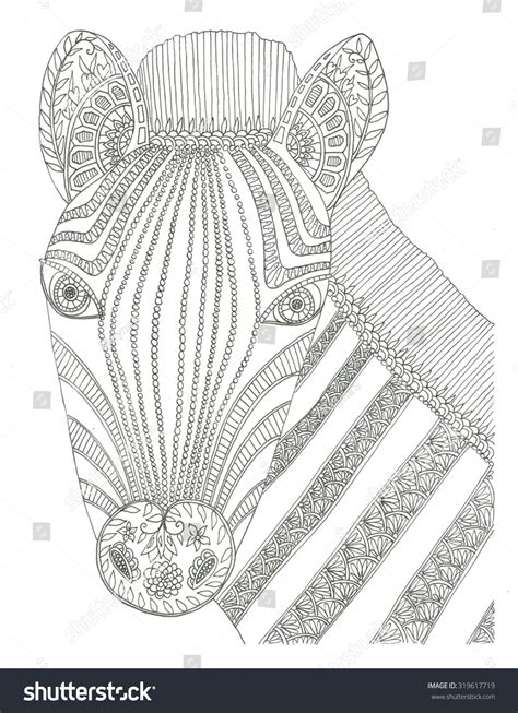 Zebra Animal Coloring Page Stock Photo 319617719