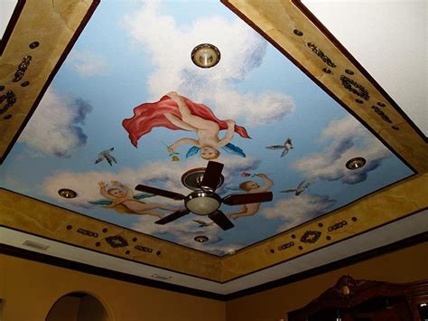 Beautiful Ceiling Mural Made For A Master Bedroom Ceiling Murals