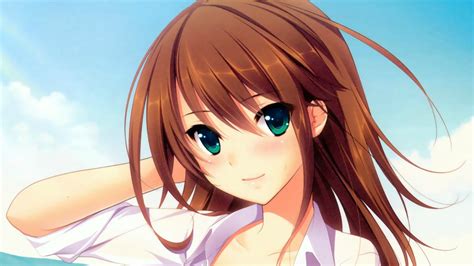 48 Anime Girl Brown Hair Green Eyes