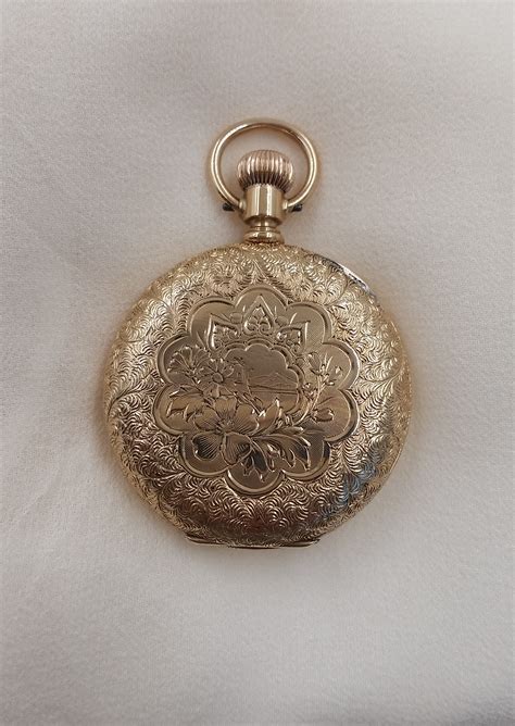 antique 14 karat yellow gold pocket watch by american waltham watch co s and k ltd