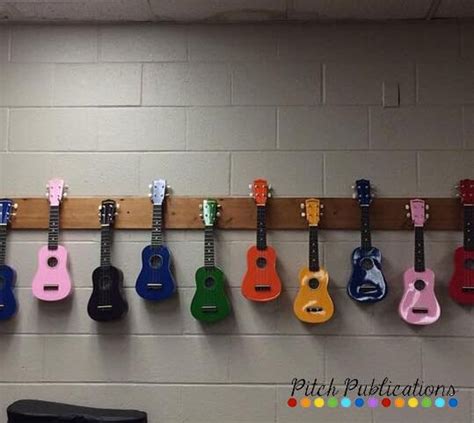 Ukulele Storage In The Music Classroom On The Wall Racks And More Music Classroom Ukulele